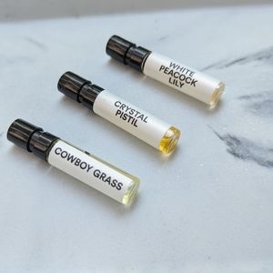 D.S. & DURGA samples EDP Cowboy Grass, Crystal Pistil, White Peacock Lily